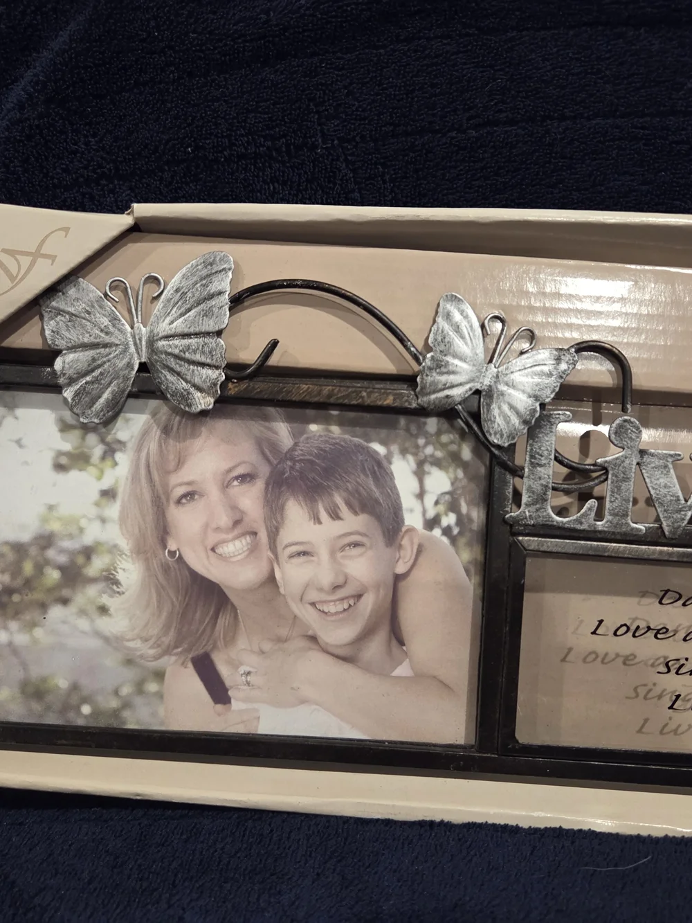 Live Love Laugh Silver Accent Wall Frame With Butterflies NEW